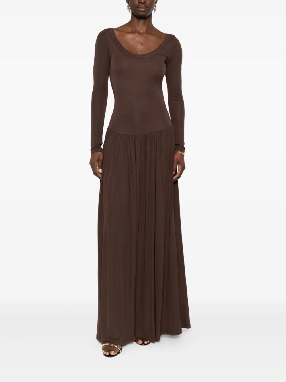 NWT Aya Muse Brown Long-Sleeve Maxi Size Small
